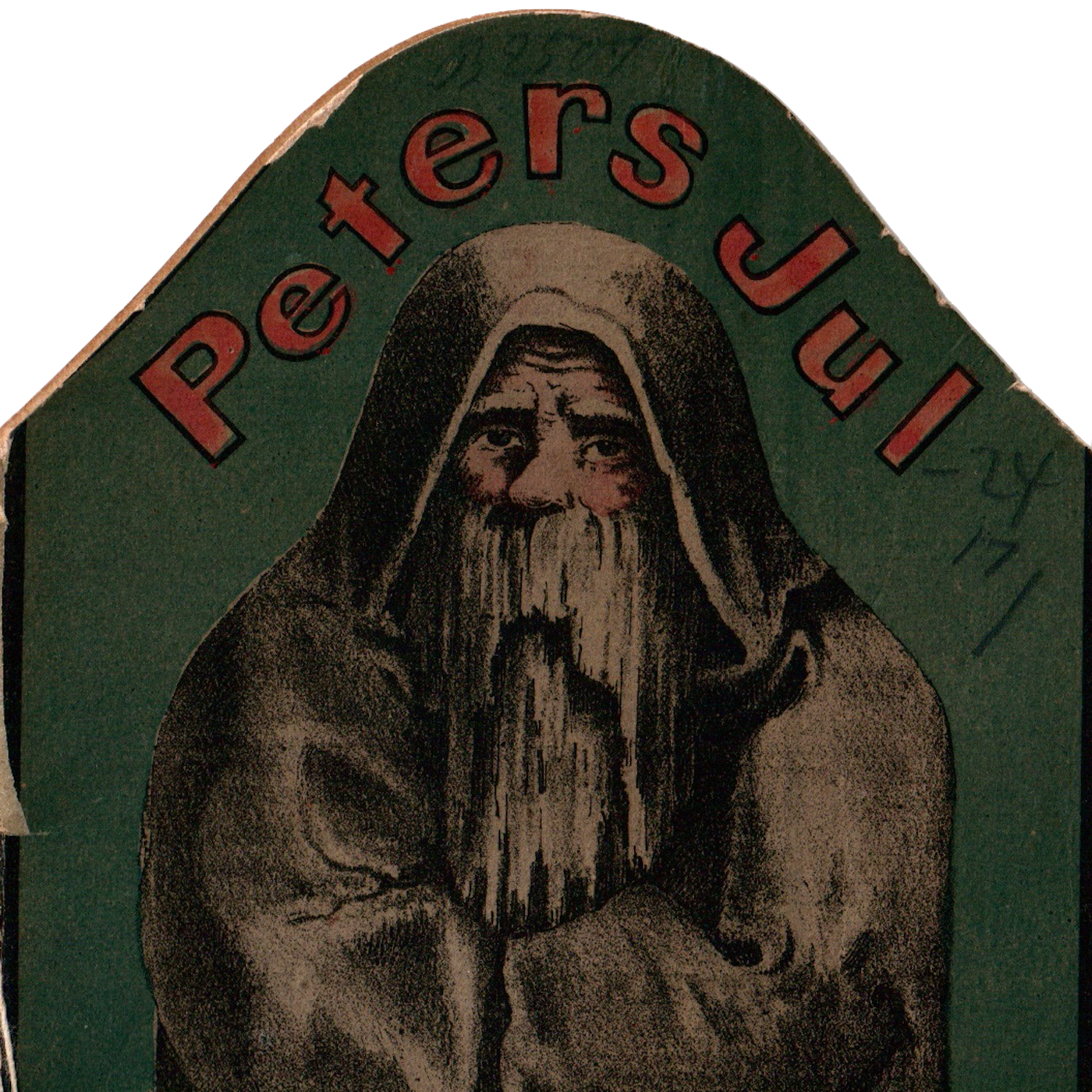 For- og bagside af førsteudgaven af Peters Jul fra 1866